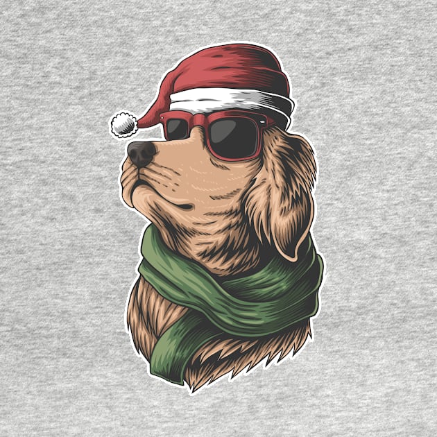 Cool Christmas Golden Retriever by SLAG_Creative